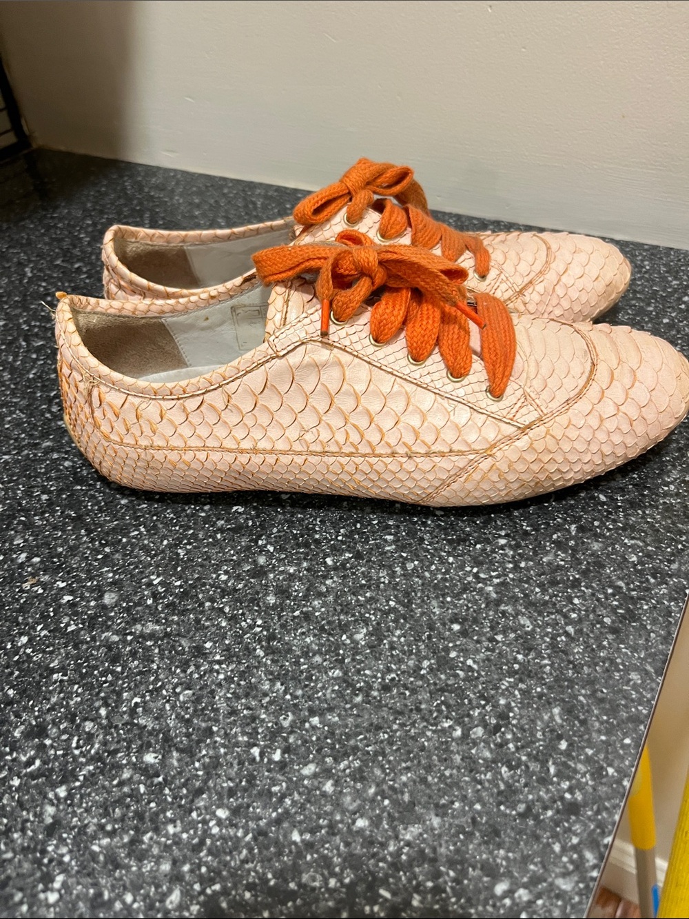DEVI KROELL Real Python Flash Orange Sneakers Shoes SZ 38.5
